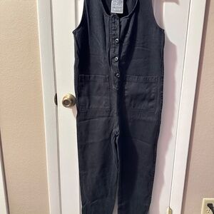 jungmaven button front jumpsuit black small
